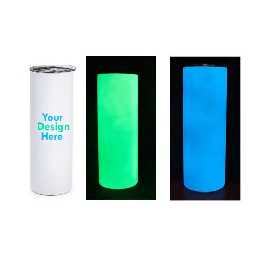 Glow In The Dark 600ML Skinny Tumbler Travel Mug | Design Your Own | Upload Your Own Image