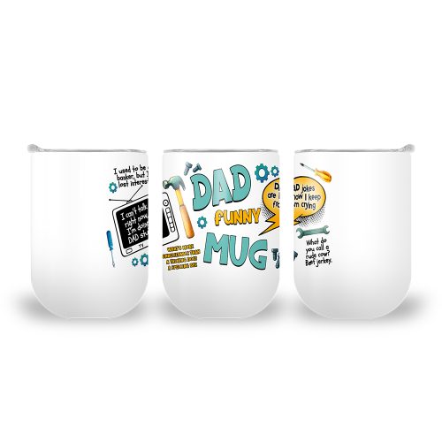 Dad Jokes | Father's Day | Double Wall Stainless Steel Travel Cup | 360ML Size