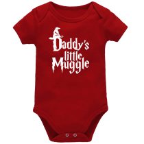 Daddy's Little Muggle Red Short Sleeve Baby Vest