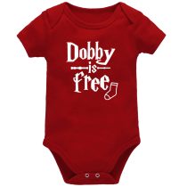 Dobby Is Free Red Short Sleeve Baby Vest