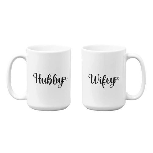 Hubby & Wifey | Valentine's Day | Couples | Custom Printed Mugs | 440ML Size