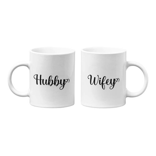 Hubby & Wifey | Valentine's Day | Couples | Custom Printed Mugs | 330ML Size
