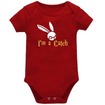 I'm A Catch Red Short Sleeve Baby Vest