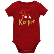 I'm A Keeper Red Short Sleeve Baby Vest