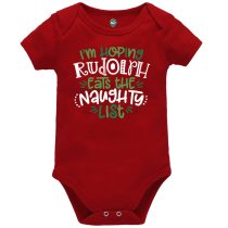 I'm Hoping Red Short Sleeve Baby Vest