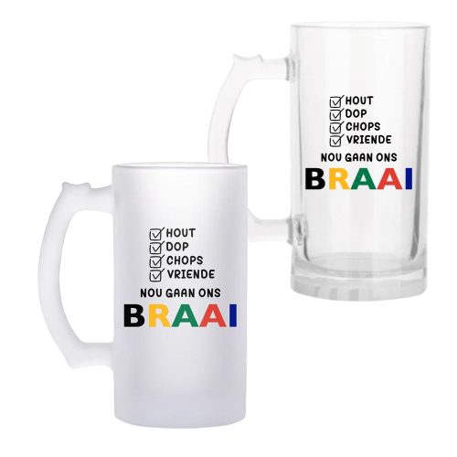 Nou Gaan Ons Braai | Heritage Day | Braai | Beer Mug | 480ML Size