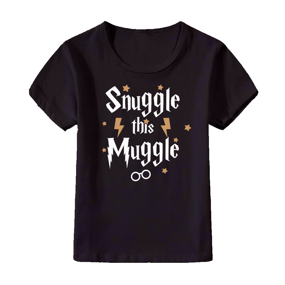 Snuggle This Muggle Black Short Sleeve Kids T-Shirt