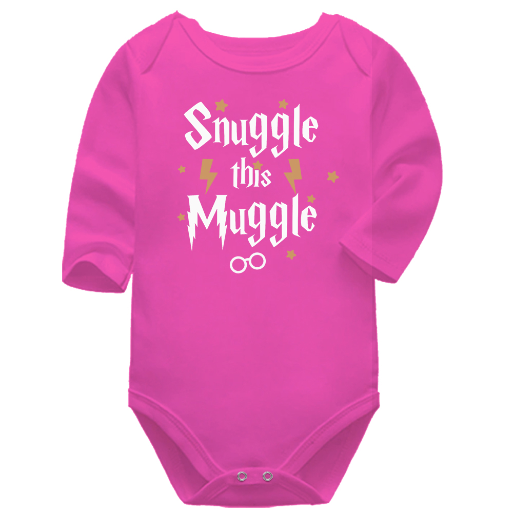 Snuggle This Muggle Cerise Long Sleeve Baby Vest