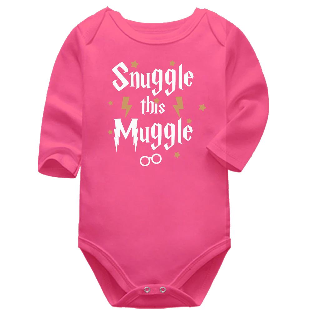 Snuggle This Muggle Coral Long Sleeve Baby Vest