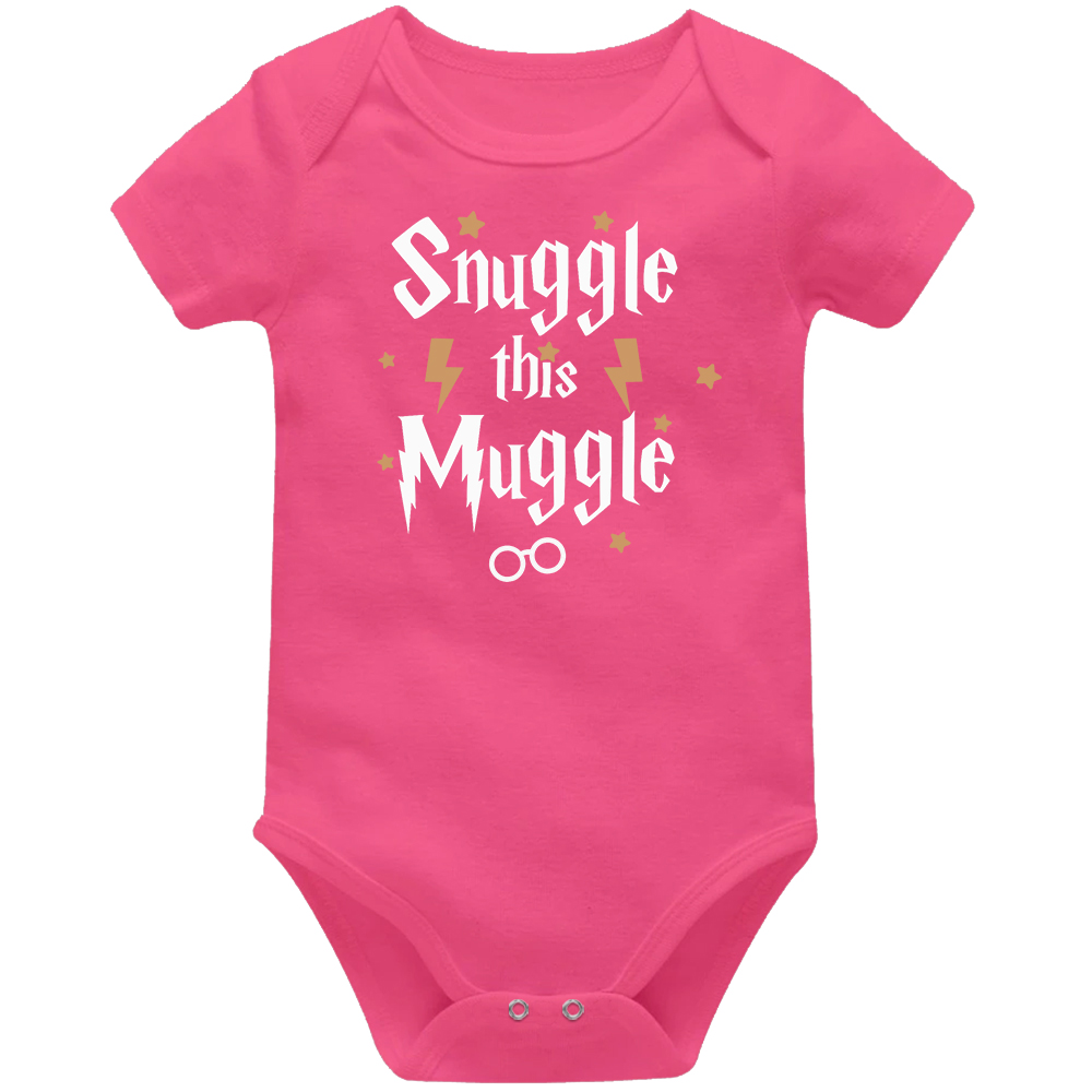 Snuggle This Muggle Coral Short Sleeve Baby Vest