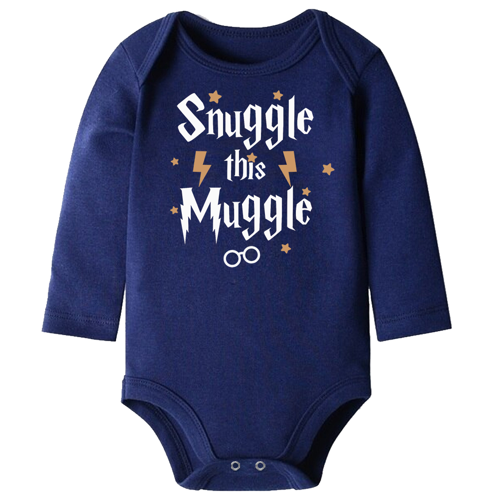 Snuggle This Muggle Long Short Sleeve Baby Vest