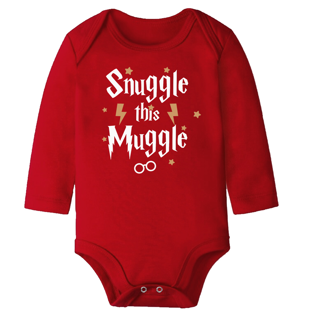 Snuggle This Muggle Red Long Sleeve Baby Vest