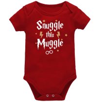 Snuggle This Muggle Red Short Sleeve Baby Vest