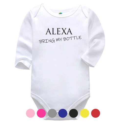 Alexa White Long Sleeve Baby Vest More Colours