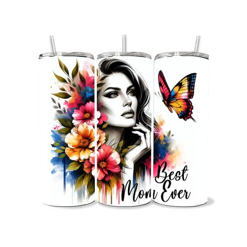 Best Mom Ever Floral | Mother's Day | Double Wall Stainless Steel Thermal Travel Mug | 900ML Size