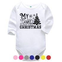 My 1st Christmas White Long Sleeve Baby Vest More Colours