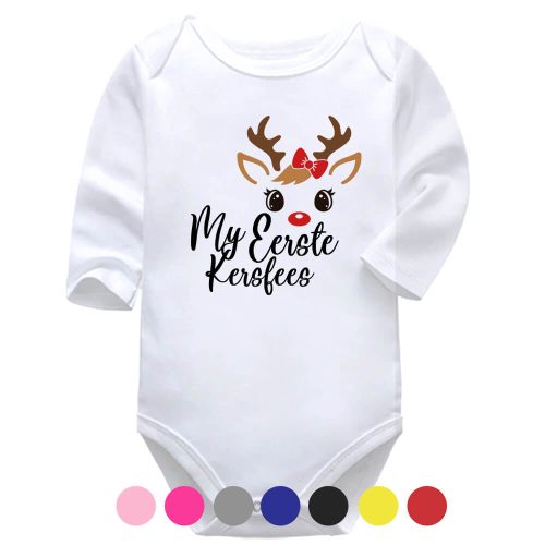 My Eerste Kersfees Bokkie | Girls | Christmas | Afrikaans | Baby Vest Bodysuit Onesie
