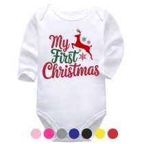 My First Christmas White Long Sleeve Baby Vest More Colours