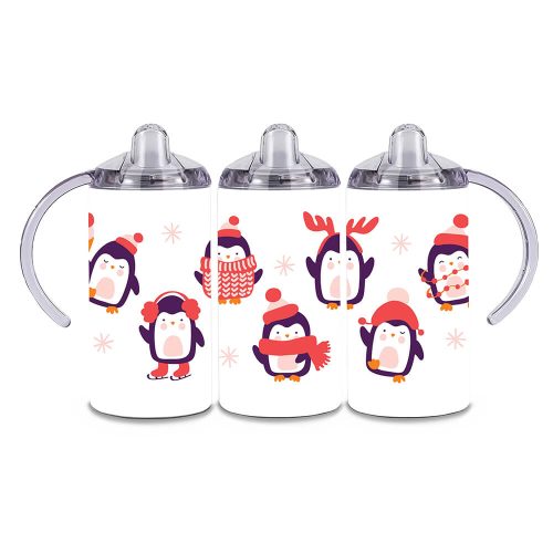 Penguins | Christmas | Double Wall Stainless Steel Thermal Sippy Cup | 360ML Size