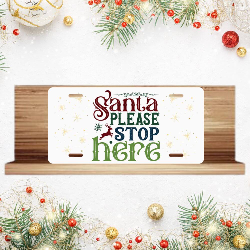 Santa Please Stop Here Christmas Background