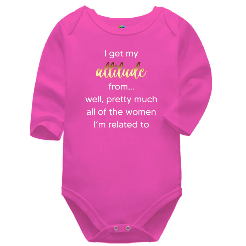 Attitude Cerise Long Sleeve Baby Vest
