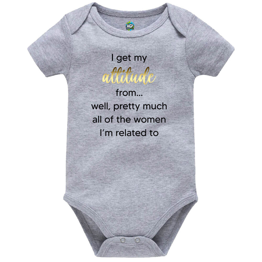 Attitude Grey Short Sleeve Baby Vest