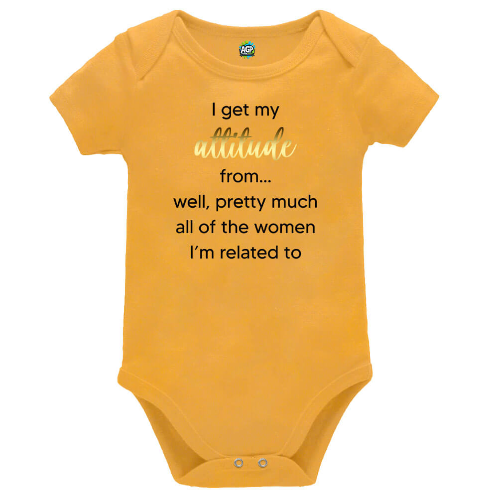 Attitude Mustard Short Sleeve Baby Vest