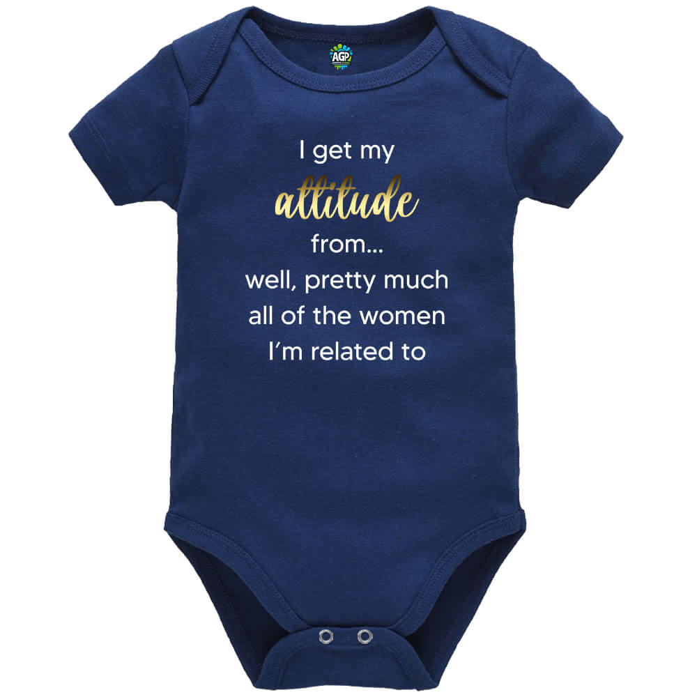 Attitude Navy Short Sleeve Baby Vest