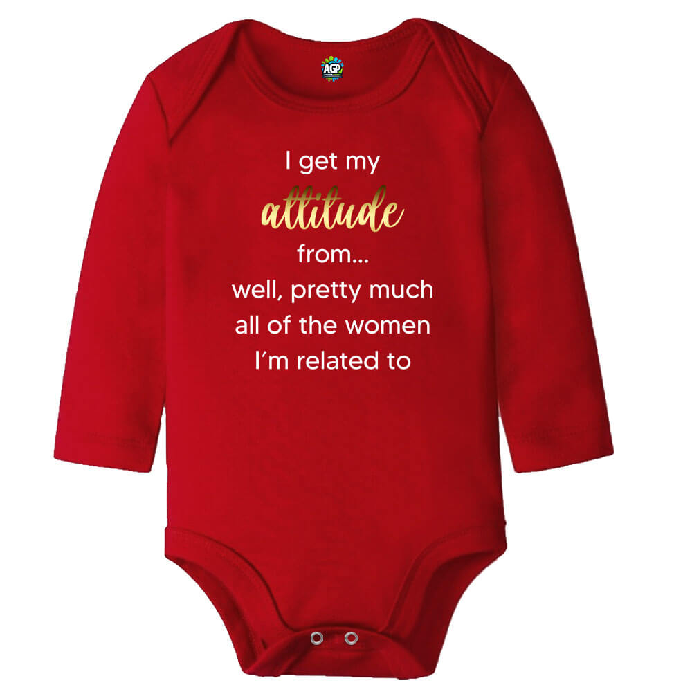 Attitude Red Long Sleeve Baby Vest