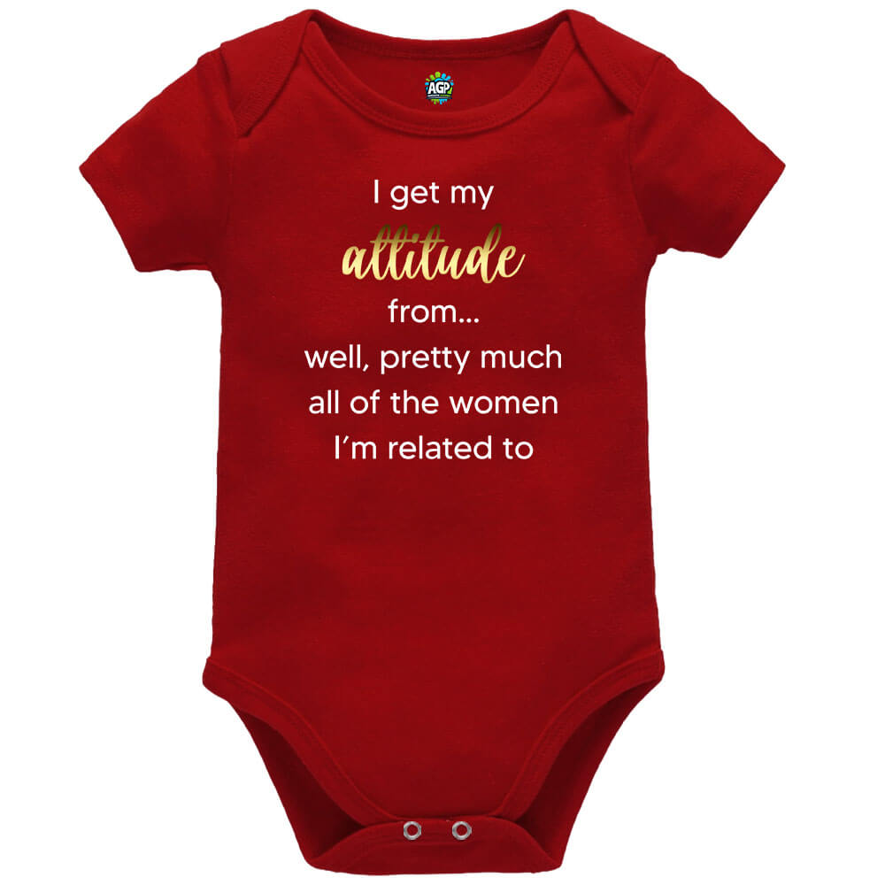 Attitude Red Short Sleeve Baby Vest
