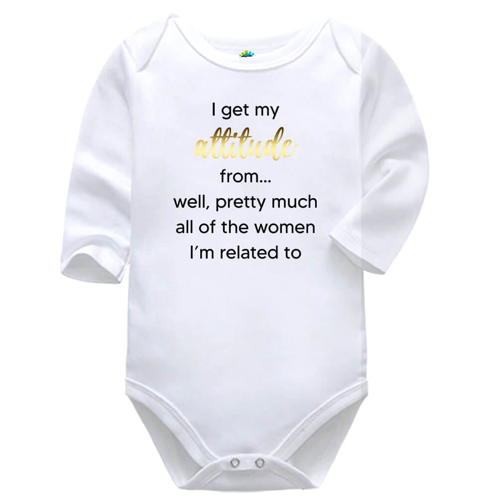 Attitude White Long Sleeve Baby Vest