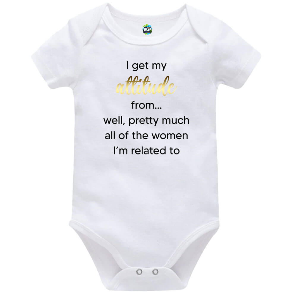 Attitude White Short Sleeve Baby Vest