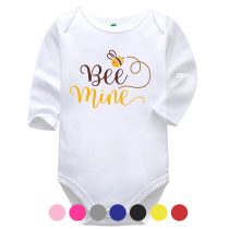 Bee Mine White Long Sleeve Baby Vest More Colours