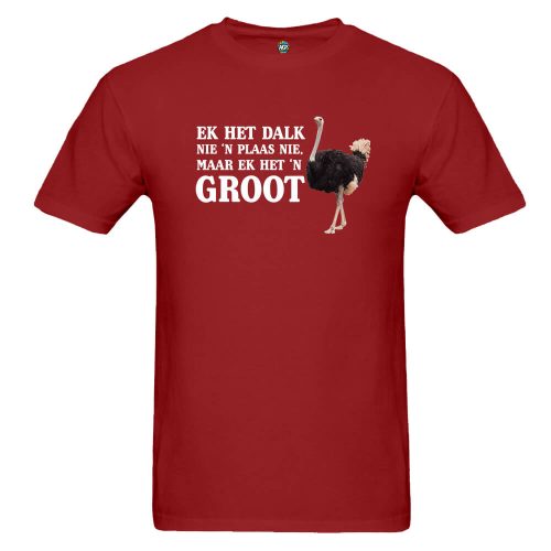 Groot Volstruis Red Short Sleeve Adult T-Shirt