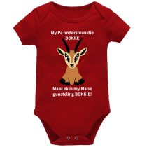 My Pa Ondersteun Die Bokke Red Short Sleeve Baby Vest