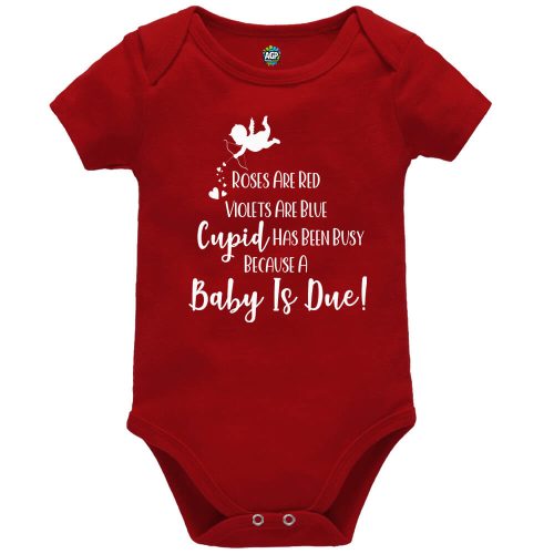 Cupid Has Been Busy Red Short Sleeve Baby Vest