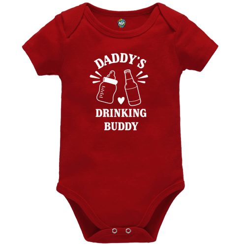 Drinking Buddy Red Short Sleeve Baby Vest