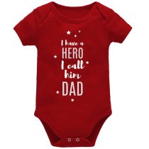 I Have A Hero Red Short Sleeve Baby Vest