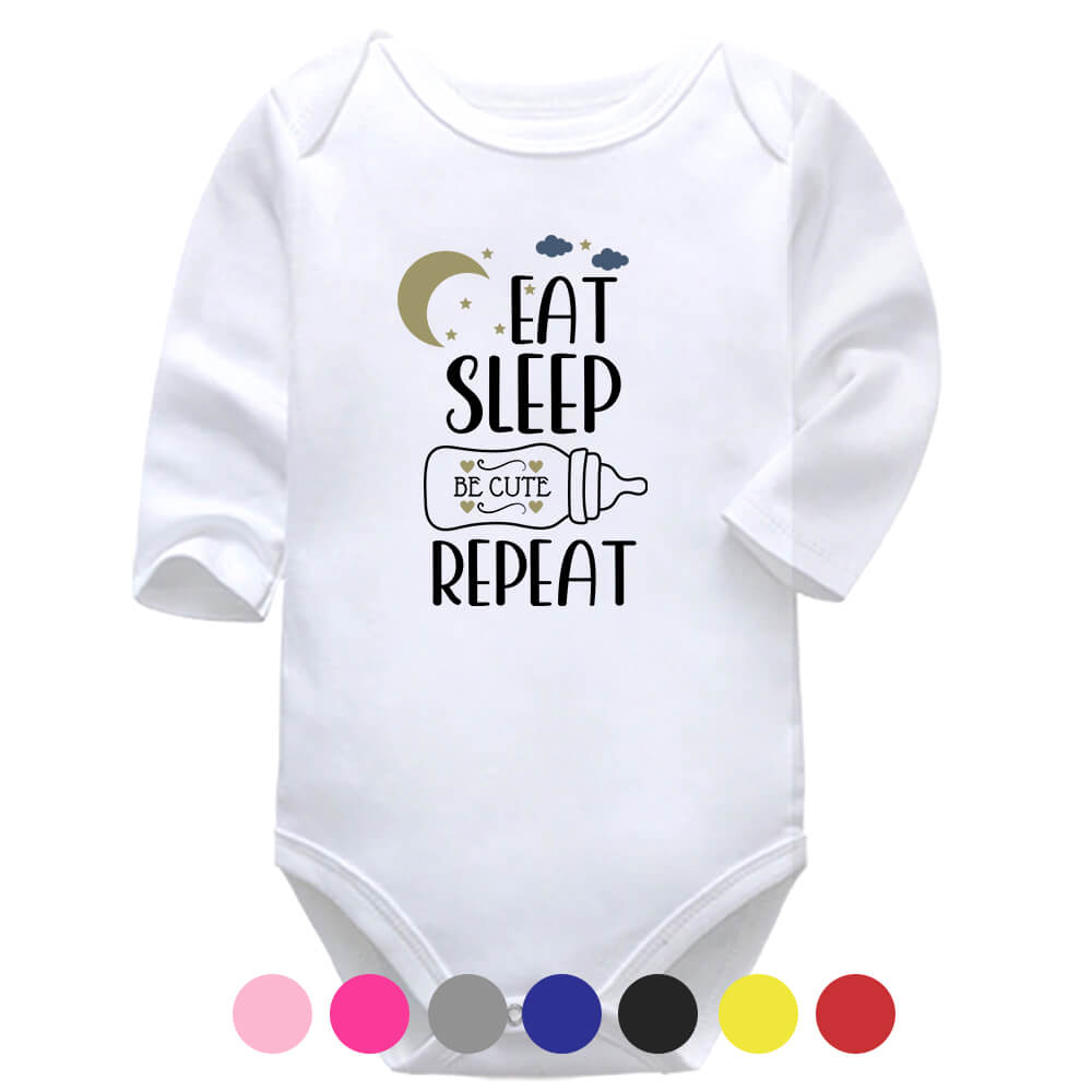 Eat, Sleep, Be Cute | Cute | Humorous | Baby Vest Bodysuit Onesie