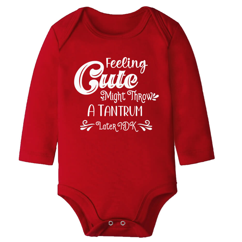 Feeling Cute Red Long Sleeve Baby Vest
