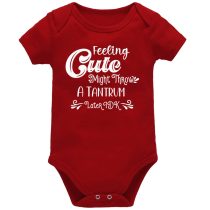 Feeling Cute Red Short Sleeve Baby Vest
