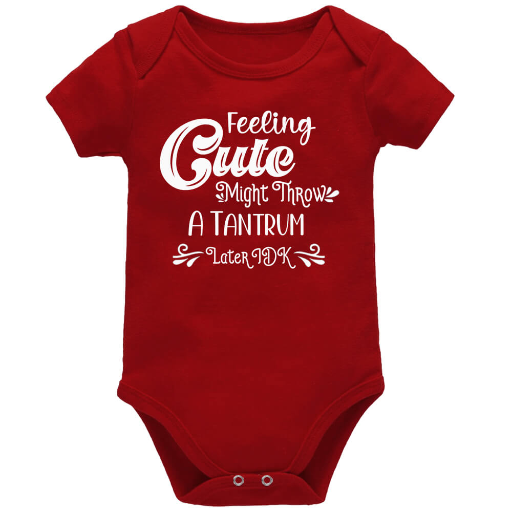 Feeling Cute Red Short Sleeve Baby Vest