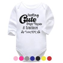 Feeling Cute White Long Sleeve Baby Vest More Colours