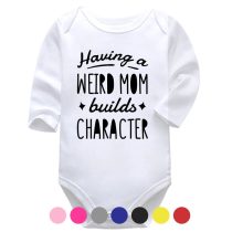 Having A Weird Mom White Long Sleeve Baby Vest More Colours