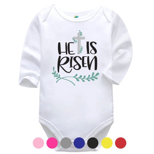 He Is Risen | Christian | Easter | Baby Vest Bodysuit Onesie