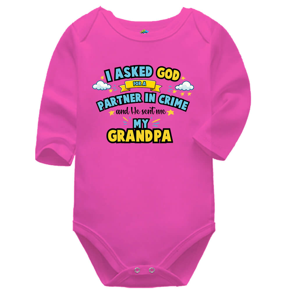 Partner In Crime Cerise Long Sleeve Baby Vest