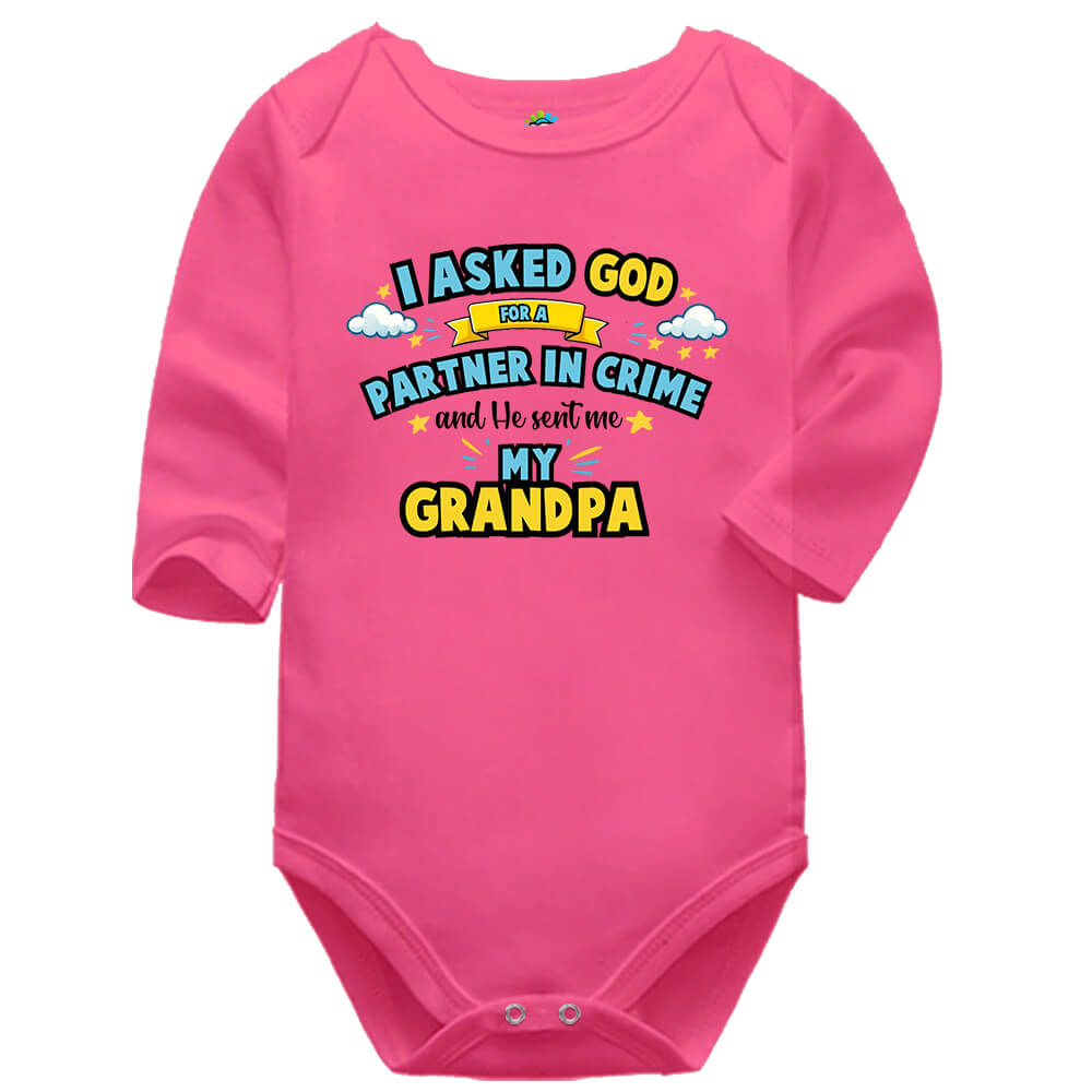 Partner In Crime Coral Long Sleeve Baby Vest
