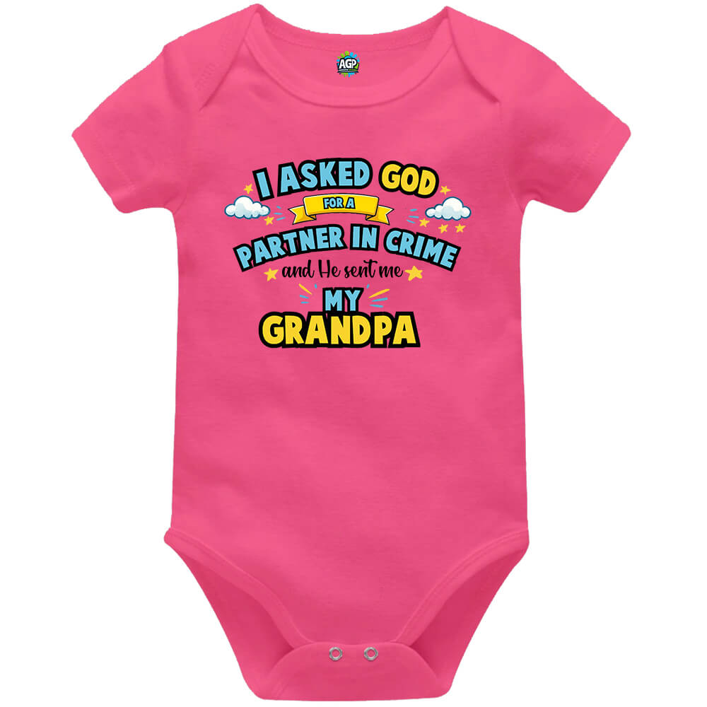Partner In Crime Coral Short Sleeve Baby Vest