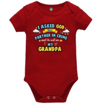 Partner In Crime Red Short Sleeve Baby Vest
