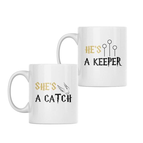 He’s a Keeper & She’s a Catch Mug Set